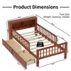 JUJABU Twin Size Bed with Headboard Storage Rack, 2 Under-Bed Drawers & 3-Side Safety Guardrails - 4 of 4