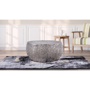 32" Aluminum Round Coffee Table with Sleek Modern Design and Durable Frame for Living Room - 1 of 4