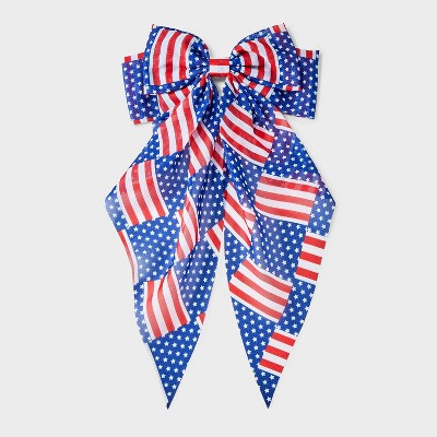 Americana Hair Bow Barrette - Red/White/Blue