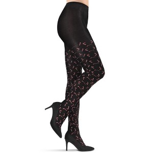 Memoi Candy Cane Cotton Blend Sweater Tights - 1 of 4