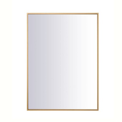 Elegant Lighting Metal frame rectangle mirror 27 inch in Brass