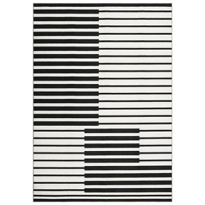 coucheta Machine Washable 9x12 Modern Stripe Indoor Large Area Rug Non-Slip Neutral Floor Carpet Easy-Cleaning for Living Room, Bedroom - 1 of 4