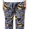 DC Comics Batman Mens' Bat Symbol  Retro Character Sleep Pajama Pants Grey - 3 of 4