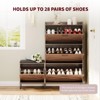 Shoe Storage Cabinet with 4 Flip Drawers, Farmhouse Wooden Shoe Cabinet with Bench & Seat Cushion for Entryway - 4 of 4
