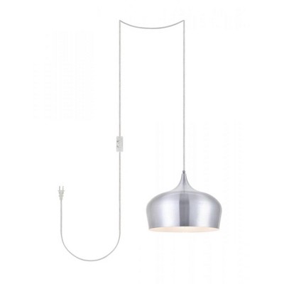 Elegant Lighting Nora 1 Light Burnished nickel plug-in pendant
