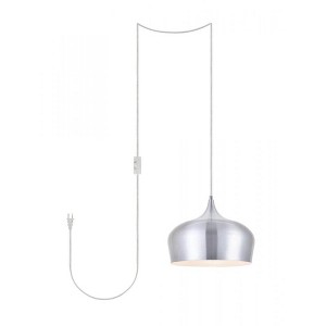 Elegant Lighting Nora 1 Light Burnished nickel plug-in pendant - 1 of 4
