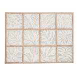 Metal Leaf Tropical Wall Decor with Wood Frames Gray - Olivia & May