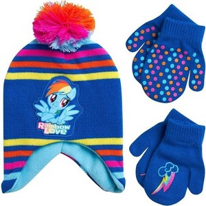 My Little Pony Girls Winter Beanie Hat and Mitten or Glove Set, Kids Ages 2-7 - 1 of 4