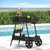 Kicthen Cart with Wine Bottle Holders and Stylish Wheels - 4 of 4
