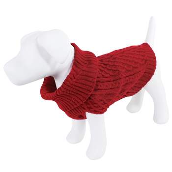 Luvable Friends Dogs and Cats Cableknit Pet Sweater, Red