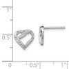 Black Bow Jewelry 10mm Diamond Ribbon Heart Post Earrings in Sterling Silver - 4 of 4