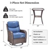 Outdoor Swivel Rocker Patio Chairs of 2 with 6 Inch Thick Cushions and Side Table, Swivel Outdoor Chairs 3PCS High Back Wicker Patio Furniture Set - 4 of 4