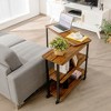 Costway Patented Large 360 Degree Free Rotating Sofa Side Table With Wheels  Storage Shelf Rustic Brown : Target