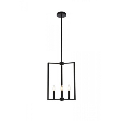 Elegant Lighting Vino 3 lights pendant in black