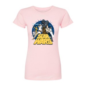 Women's - Star Wars - Luke and Friends Retro Group Fitted Graphic T-Shirt - 1 of 1