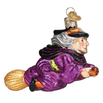 Old World Christmas 2.75 In Witch On Broomstick Halloween Ornament Flying Cape Tree Ornaments