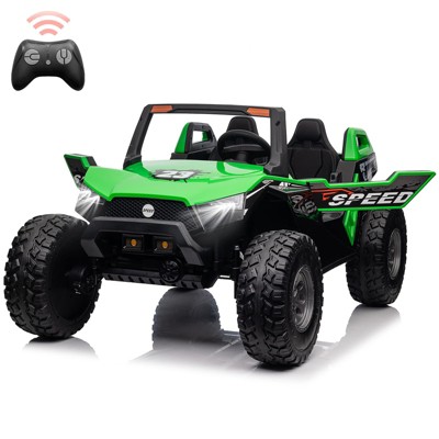 Ride On Car for Kids, 24V 2 Seater, 4WD Utv Electric Cars with Remote Control, More Foldable Seat, Music, Light