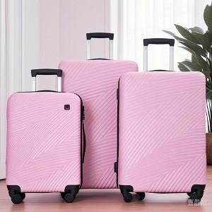 KTMBDW Luggage 3 Piece Set Suitcase Spinner Hardshell Lightweight TSA Lock (3 piece set(20in24in28in)) - 1 of 4