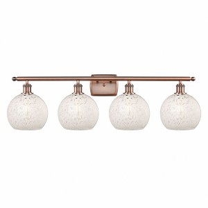 White Mouchette - 4 Light Bath Vanity In Modern Style-11 Inches Tall and 38 Inches Wide - 1 of 1