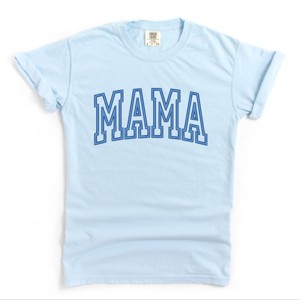 Simply Sage Market Embroidered Mama Arch Garment Dyed Tee - 2XL - Chambray - 1 of 4
