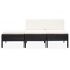 vidaXL 3 Piece Patio Lounge Set with Cushions Poly Rattan Black - 2 of 4