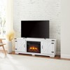 Farmhouse TV Stand with 23" Electric Fireplace Insert, Large Rustic Entertainment Console, Open Shelves and Closed Cabinets, Fits TVs up to 70" - 3 of 4