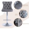 QingMoon Swivel Bar Stools Set of 2, Adjustable Barstools, Velvet Tufted Counter Height Chairs with Nailhead Trim for Kitchen Island, Home Pub - 3 of 4