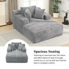 48.8" Modern Corduroy Chaise Lounge Sofa Bed with Removable Pillows for Living Room & Bedroom, No Assembly Required, Gray/Black - ModernLuxe - 4 of 4