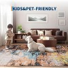 Modern Abstract Rug - Non-Slip TPR Backing Contemporary Carpet Low Pile Thin Soft Floor Mat Non-Shedding Office Open Space Floor Covering - 3 of 4