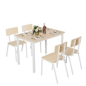 TiramisuBest Dining Table Set, Barstool Dining Table with Rustic Brown for Dining and Kitchen - 1 of 4