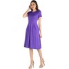 24seven Comfort Apparel Midi Dress with Short Sleeves and Pocket Detail - 2 of 4