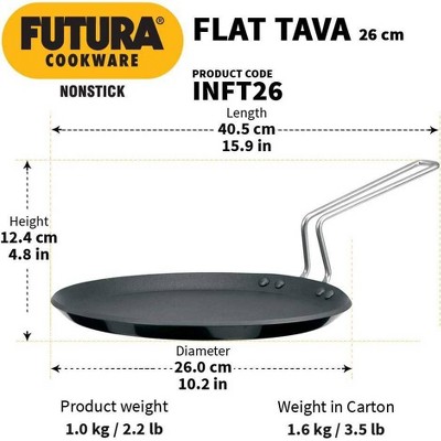 Hawkins 10" Black Nonstick Hard Anodized Aluminum Flat Tava Griddle
