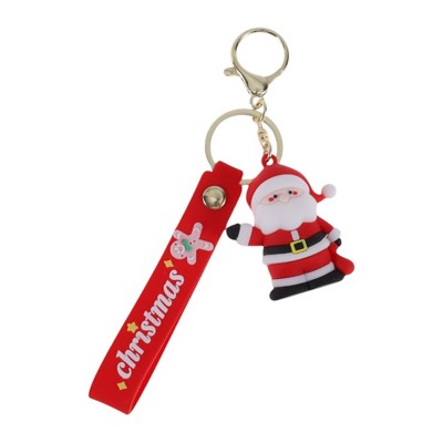 Unique Bargains Christmas Keychain with Double Ring and Lobster Clasp PVC Alloy 2.76"