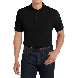 Mafoose Men's Heavyweight Short Sleeve Cotton Pique Knit Polo Shirt with Pocket - 1 of 4