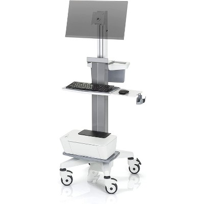 Stand Steady Medical Computer Cart for All-in-One Computers | Height Adjustable VESA-Compatible Mobile Computer Cart with Wheels