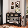 43.3 in. Rectangle Wood Console Table with 3 Top Drawers and 2 Open Shelves - 4 of 4