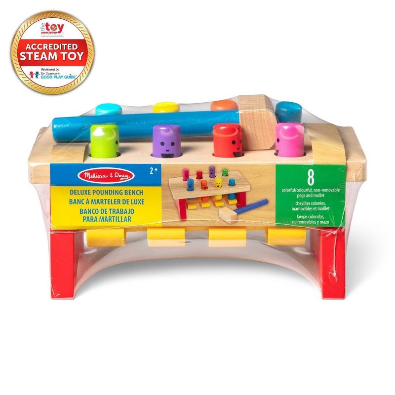 Melissa &#38; Doug Deluxe Pounding Bench Wooden Toy With Mallet, 4 of 14