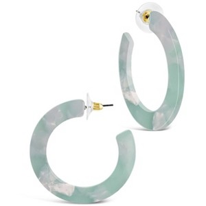 SHINE by Sterling Forever 1.75" Resin Flat Hoop Earrings - 1 of 3