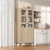 63 Inch Tall Storage Cabinet with Glass Doors, Kitchen Pantry Cabinet 5 Tier Bathroom Cabinet with Doors Adjustable Shelves - 4 of 4