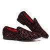 Santimon Mens Slip on Loafers Rhinestone Party Prom Wedding Dress Tuxedo Suit Shoes Red - 4 of 4