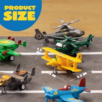 Colorful Diecast Pull Back Airplane Toy Set, 16 Pieces
