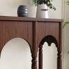 Brown Solid Wood Console Table With Arch Design - 3 of 4
