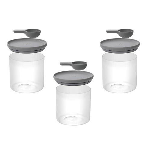 Cheer Collection Airtight Food Storage Containers, Set of 7 (Gray)
