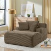 Velvet Lazy Lounge Chair with High-Density Foam,Fluffy No-Assembly Single Sofa for Bedroom or Living Room-Cuddlewood - 3 of 4