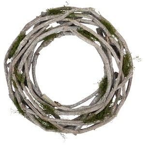 Northlight Twig and Moss Artificial Weathered Spring Wreath - 14.5" - 1 of 4