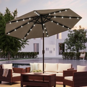 Sonkuki Patio 10FT LED Market Umbrellas With Solar Lights, Table Umbrella for Patio and Outdoor With Tilt Button for Deck and Pool - 1 of 4