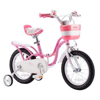 RoyalBaby Little Swan Carbon Steel Kids Bicycle with Dual Hand Brakes, Adjustable Seat, Folding Basket, & Kickstand, for Girls Ages 5 to 9