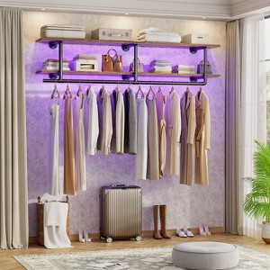 Besiost 2-Tier Clothing Rack with Hanging Rod, Clothing Shelves with Top Shelf - 1 of 4