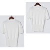 Womens Short Sleeve Sweaters Crewneck Pullover Sweaters 
Slim Fit Knit Sweater Blouse - 3 of 4
