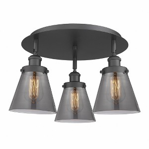 Cone - 3 Light Flush Mount In Art Deco Style-9.25 Inches Tall and 18 Inches Wide - 1 of 1